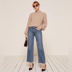Reformation Straight Leg Jeans in Medium Blue